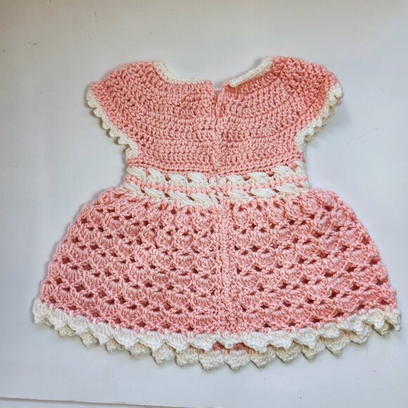 Hand Knit Baby Girl Toddler Clothes Lot Dress Cardigan Blanket Toy Fits 25" Doll - Picture 8 of 16